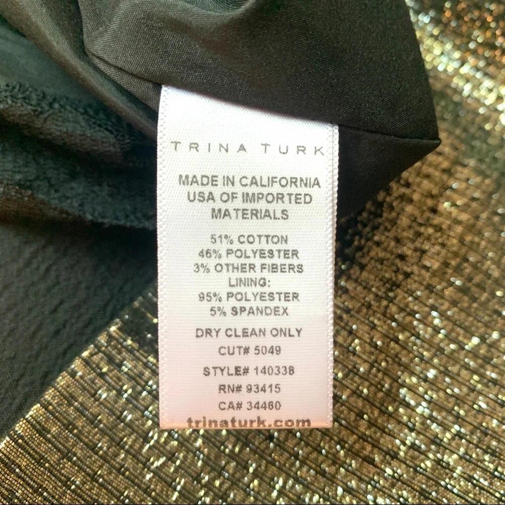 SOLD Trina Turk Volare Metallic Strapless Cocktail Dress w/ Sweetheart Neckline - Picture 14 of 16